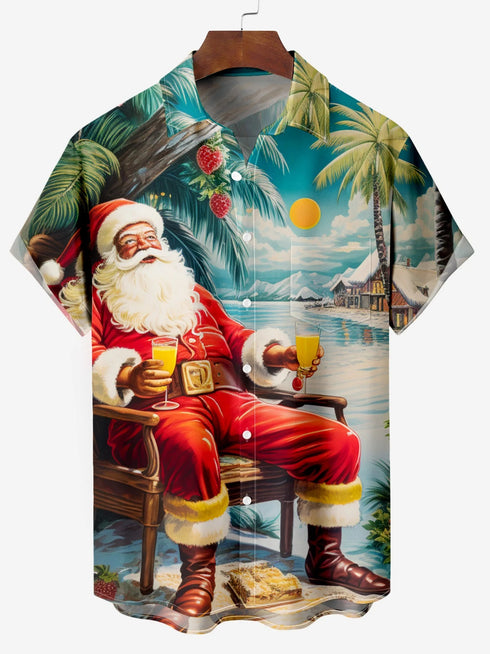 Men's Christmas Funny Graphic Short Sleeve Hawaiian Shirt